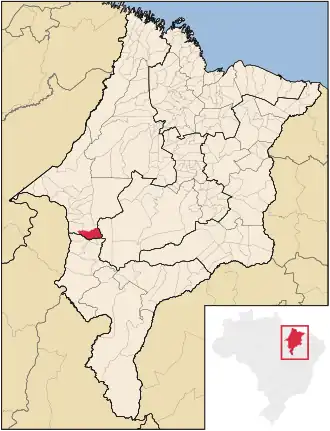 Kaart van Lajeado Novo