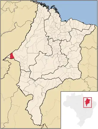 Kaart van Vila Nova dos Martírios