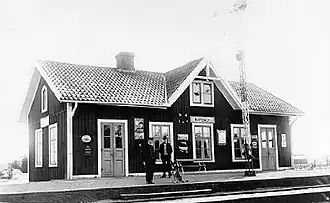 Historische afbeelding van het station van Marbäck