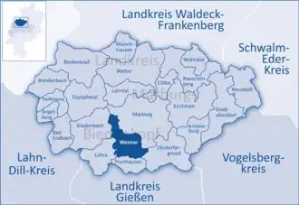 Kaart van Weimar (Lahn)