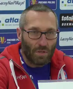 Papszun als coach van Raków Częstochowa in 2018