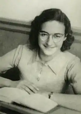 Margot Frank op het Joods lyceum, december 1941