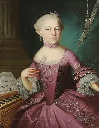 Maria Anna Mozart (1763), toegeschreven aan Pietro Antonio Lorenzoni, Geboortehuis van Mozart [1]
