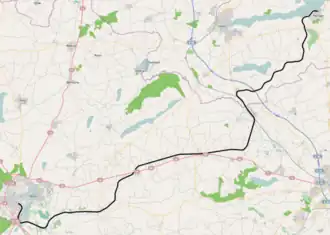 Spoorlijn Mariager - Viborg op de kaart