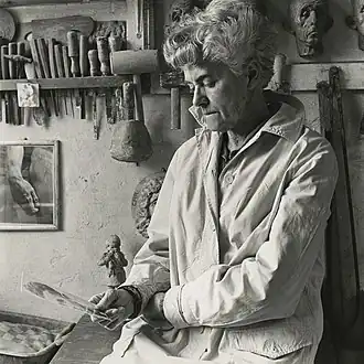 Gobius in 1977 in haar atelier.