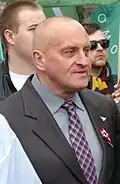 Marian Kowalski (50), bodybuilder, publicist en vicevoorzitter van de extreemrechtse Nationale Beweging.