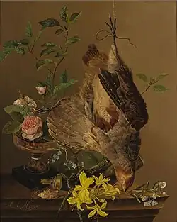 Stilleven met patrijs en bloemen. Collectie Boijmans Van Beuningen.
