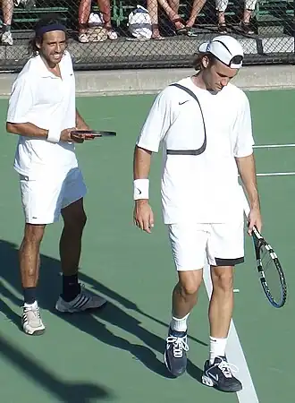 Zabaleta (links) met Carlos Moyà