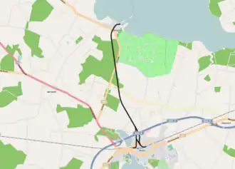 Spoorlijn Maribo - Bandholm Havn op de kaart