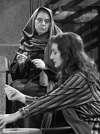 Marie Hamel en Bep Dekker als de moeder en de vrouw van Judas Iskariot (1961)