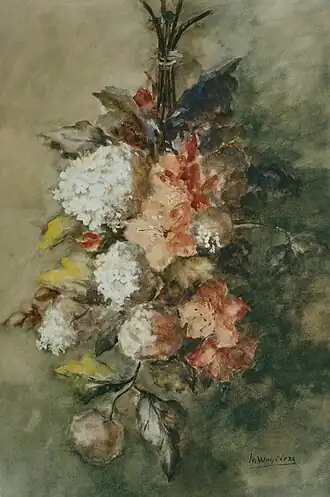 Stilleven met hortensia en amaryillis