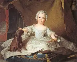 Portret van Marie-Zephyrine, geschilderd door Jean-Marc Nattier, 1751