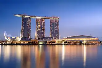 Uitzicht op de Marina Bay Sands in Marina Bay, Singapore