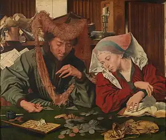 De geldwisselaar en zijn vrouw (Marinus van Reymerswaele, 1539)