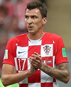 Mandžukić tijdens de WK-finale van 2018