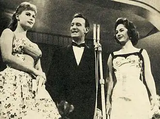 Presentatoren Marisa Allasio, Nunzio Filogamo en Fiorella Mari