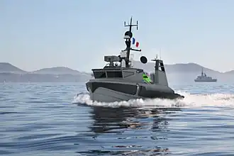 Een artist impression van het vaartuig.