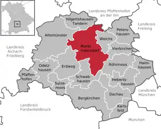 Kaart van Markt Indersdorf