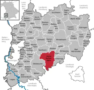 Kaart van Markt Rettenbach