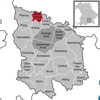 Kaart van Markt Schwaben