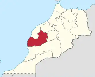 Kaart van Marrakech-Tensift-Al Haouz