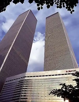 Marriott World Trade Center en de Twin Towers, 2001