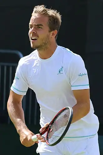 Martin tijdens Wimbledon, 2016