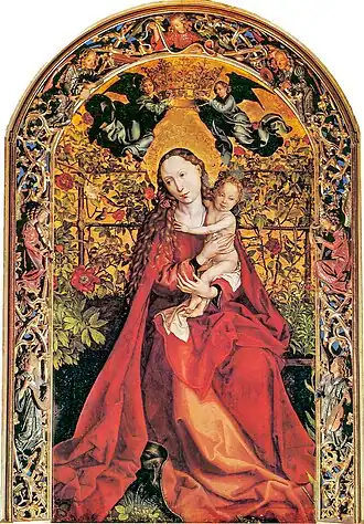 Martin Schongauer: Madonna in Rozentuin