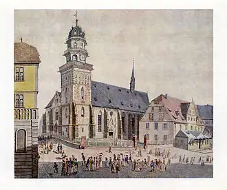 De Martinuskerk in 1820 voor de neogotische verbouwing