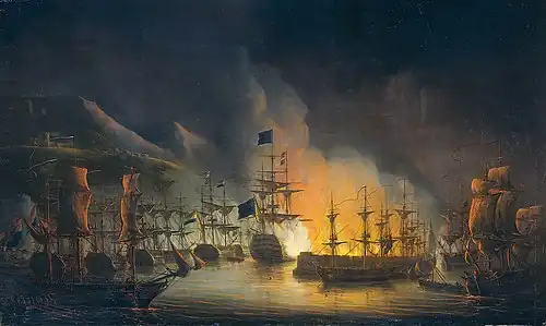 Het bombardement van Algiers, 1823, Martinus Schouman