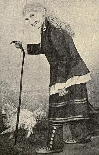 Mary Jemison in een boekillustratie, 1892.