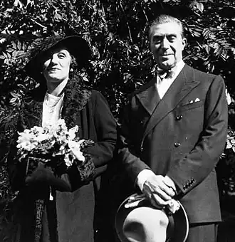 Mary Marquet en Victor Francen op hun huwelijk in 1934