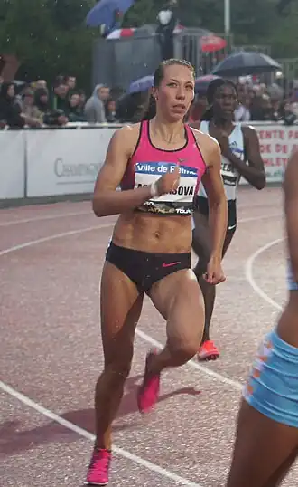 Marina Arzamasova tijdens een wedstrijd in Reims in 2013.