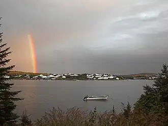 Een regenboog boven het plaatsje Mary's Harbour (2006)