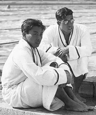 Masanori Yusa en Masaharu Taguchi in Berlijn in 1936