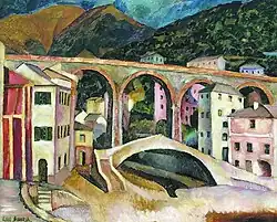 Italië, Nervië, landschap met aquaduct