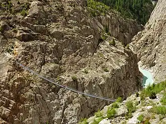 kettingbrug over de Massa bij Naters