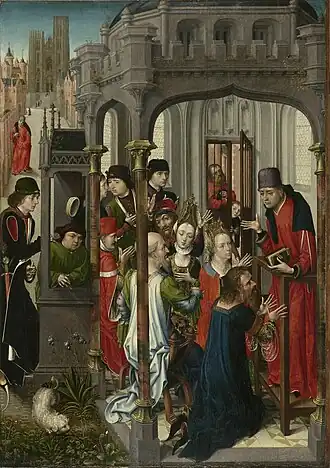 Gorik predikend in Brussel (15e-eeuws miniatuur)