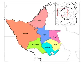 Kaart van Matabeleland North