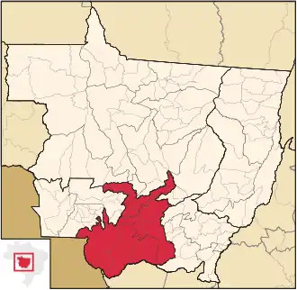 Ligging van de Braziliaanse mesoregio Centro-Sul Mato-Grossense in Mato Grosso
