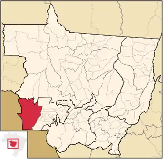 Ligging van de Braziliaanse microregio Alto Guaporé in Mato Grosso