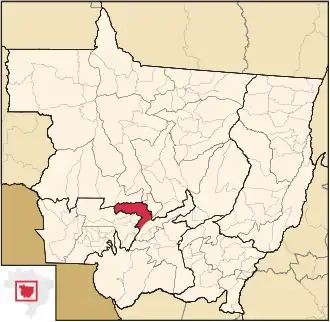 Ligging van de Braziliaanse microregio Alto Paraguai in Mato Grosso
