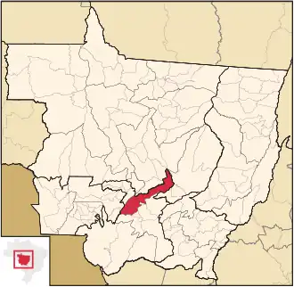Ligging van de Braziliaanse microregio Rosário Oeste in Mato Grosso