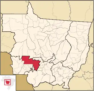 Ligging van de Braziliaanse microregio Tangará da Serra in Mato Grosso