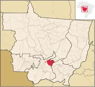 Kaart van Chapada dos Guimarães