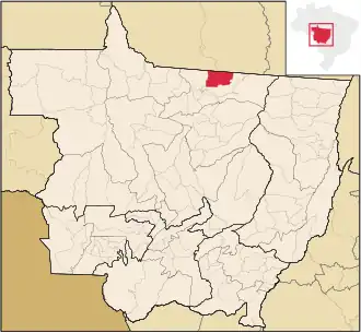 Kaart van Guarantã do Norte