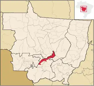 Kaart van Rosário Oeste