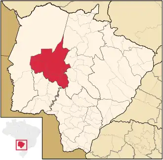 Ligging van de Braziliaanse microregio Aquidauana in Mato Grosso do Sul