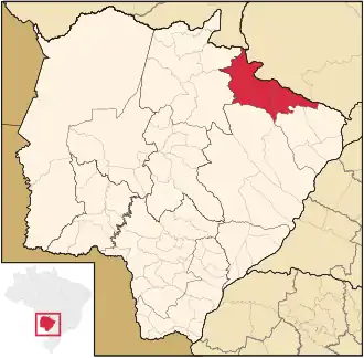 Ligging van de Braziliaanse microregio Cassilândia in Mato Grosso do Sul