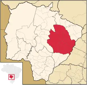 Ligging van de Braziliaanse microregio Três Lagoas in Mato Grosso do Sul